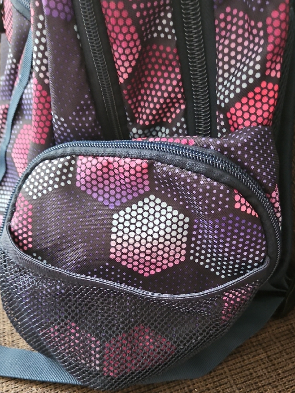 Roots Geometric Patterned Backpack - Picture 5 of 8